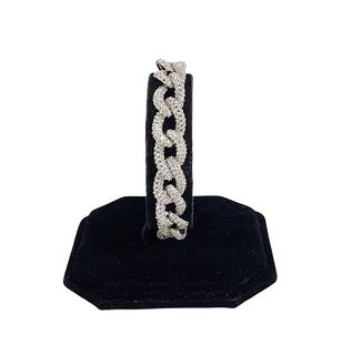 Sterling & CZ Stone Curb Link Bracelet