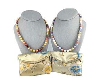 Two Colorful Honora Pearl Necklaces