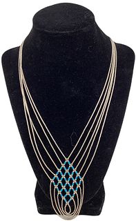 Sterling Silver Southwestern Style Liquid Medal Necklace