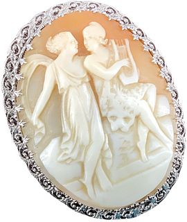 Carved Shell Cameo Pin/Pendant