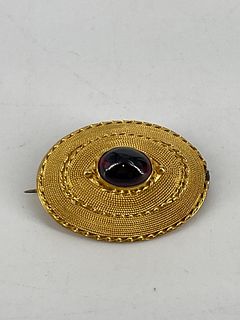 18kt Gold Etruscan Pin