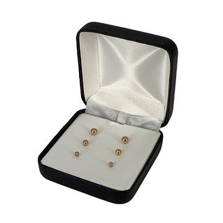 Three Pair 14kt Gold Earrings