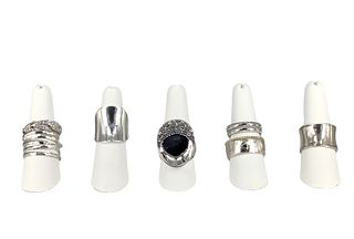 Eight Sterling Silver Rings