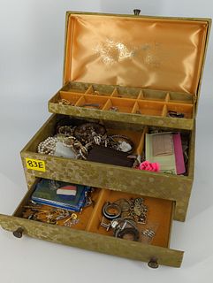 Vintage Jewelry Box With Contents