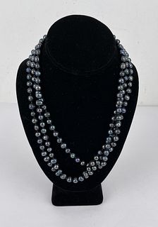 Stunning Tahitian Black Pearl Necklace