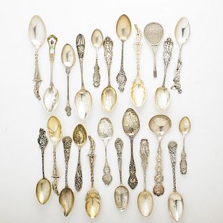 SPORTS AND THEATER STERLING SOUVENIR SPOONS