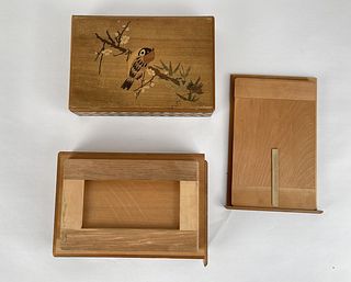 Vintage Japanese Wood Inlaid Puzzle Box