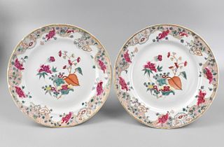 Pair of Chinese Famille Rose Plates,18th C.