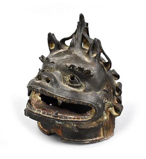 Chinese Bronze Dragon Head Censer Cover ,Ming D.