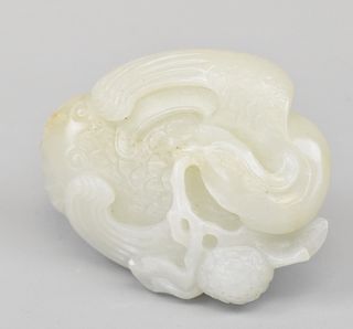 Chinese White Jade Phoenix Ornament