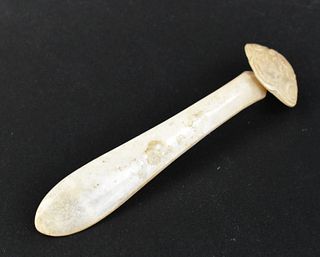 Chinese "Chicken Bone" White Jade Hairpin,Qing D.