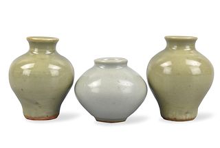 3 Chinese Celadon Longquan Ware Waterpot,Ming D.