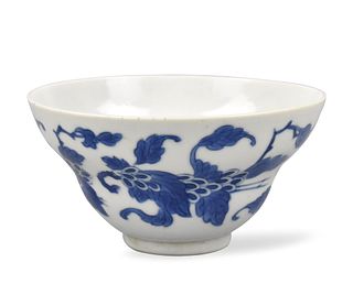 Chinese Blue & White Floral Bowl, ROC Period