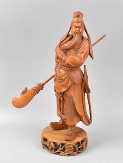 Chinese Carved Huangyang Wood" Guan Gong"