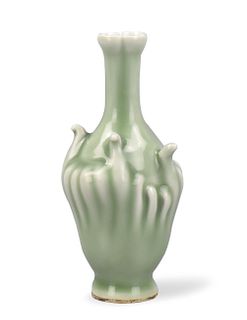 Chinese Celadon Glazed Vase w/ Buddha Hand