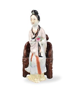 Chinese Procelain Seated Lady Figure, ROC Period