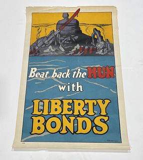 Beat Back the Hun with Liberty Bonds Poster WW1