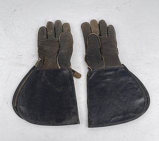 Antique Osborn Leather Motorcycle Gloves