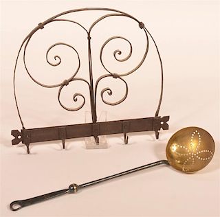 Two Reproduction Wrought Iron Pieces.