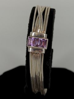 Sterling Silver & Amethyst Bracelet