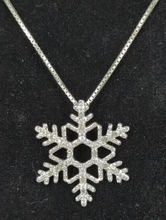 Sterling Silver & Diamond Snowflake Pendant