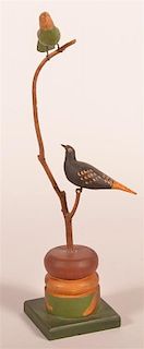 Gottshall Carved and Painted Wood Bird Tree