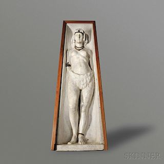 Egyptian Revival White Granite and Bronze Figure of a Woman