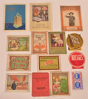 Lot of 14 Vintage Advertising Pamphlets.