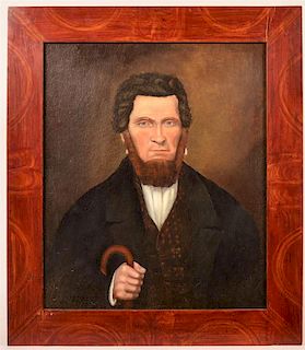 Unsigned 19th Century Oil on Canvas Portrait.