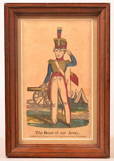 Hand Colored Print "The Boast of our Army".