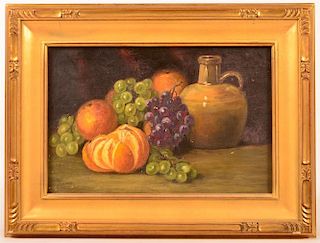 Unsigned  Oil on Canvas Fruit Still Life.