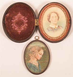 Two 19th Century Portraits of Women.