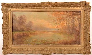 19th C. Jaap Yisser Oil on Canvas Landscape