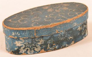 PA Wallpaper Covered Oval Trinket Box.