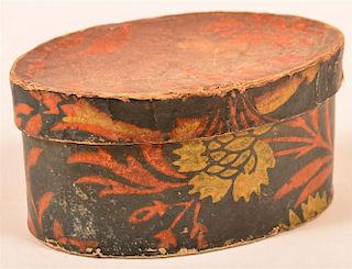 PA Wallpaper Covered Oval Trinket Box.