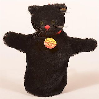 Vintage Steiff Black Cat Hand Puppet.