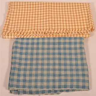 Two Pieces of Antique Checked Fabric.