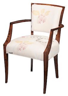 Beechwood Upholstered Open Arm Chair