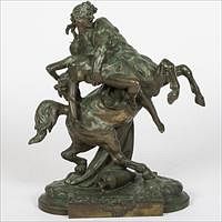 3753369: Albert Carrier-Belleuse (French, 1824-1887), L' Enlevement, Bronze E3RDL