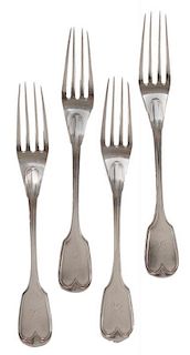 Eight Kirk Coin Silver Forks