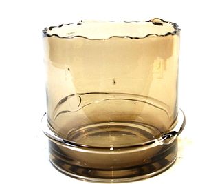 CONTEMPORARY AMBER GLASS BOWL