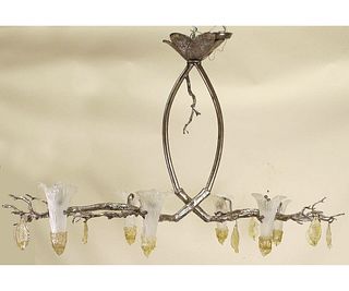 CHANDELIER WITH GLASS LIGHT COVERS