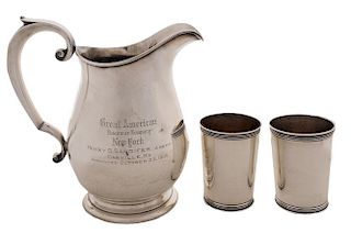 Sterling Water Pitcher and Two Mint