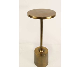 PAIR OF PATINAED GOLD DRINK TABLES