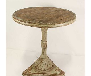 ROUND CARVED WINE TABLE