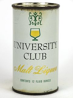 1961 University Club Malt Liquor 12oz Flat Top Can 142-14, Milwaukee, Wisconsin