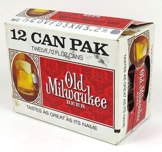 1982 Old Milwaukee Beer (Ring Tops) Twelve Pack Can Carrier Case Box, Milwaukee, Wisconsin