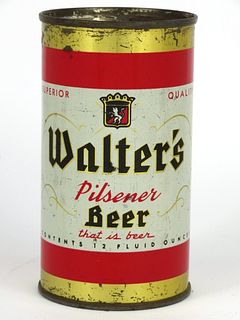 1960 Walter's Pilsener Beer 12oz Flat Top Can 144-23, Eau Claire, Wisconsin