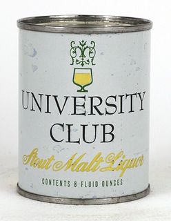 1964 University Club Malt Liquor 8oz Can 242-24, Milwaukee, Wisconsin