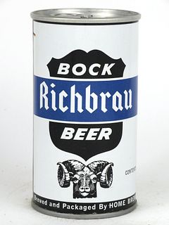 1969 Richbrau Bock Beer 12oz Tab Top Can T116-09, Richmond, Virginia